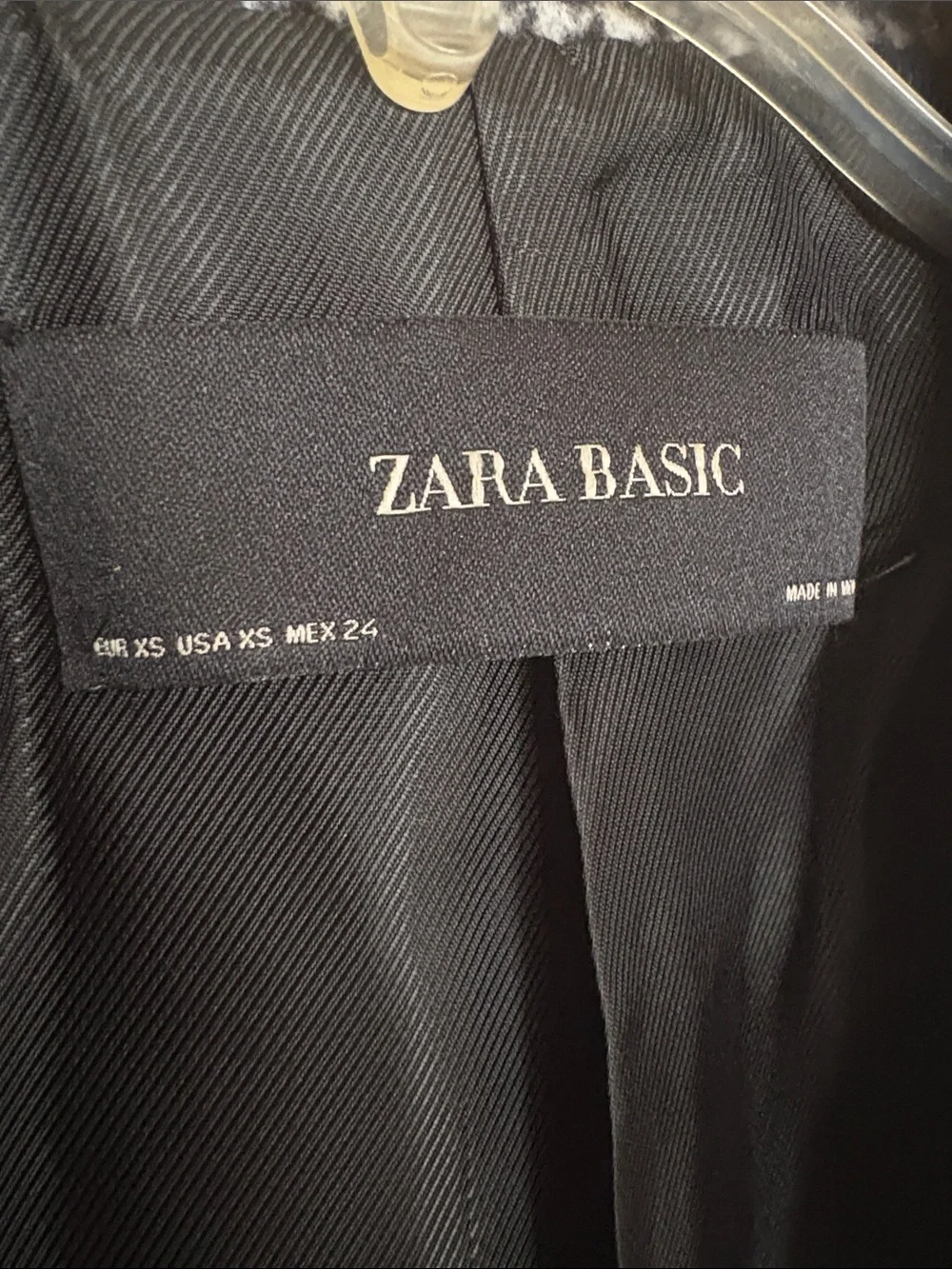 Zara Double-Breasted Houndstooth Pea Coat - Black & White - Picture 12 of 14